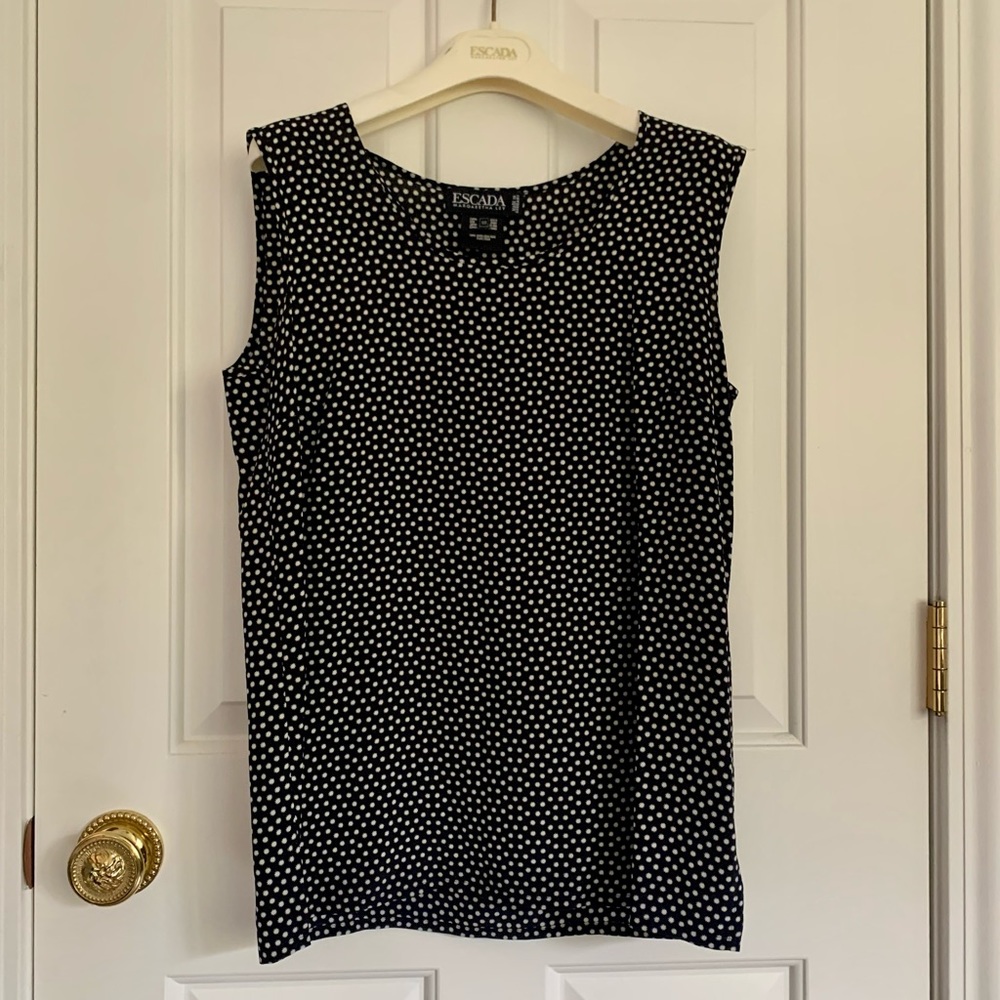 Vintage Escada Silk Polka Dot Blouse Size 38